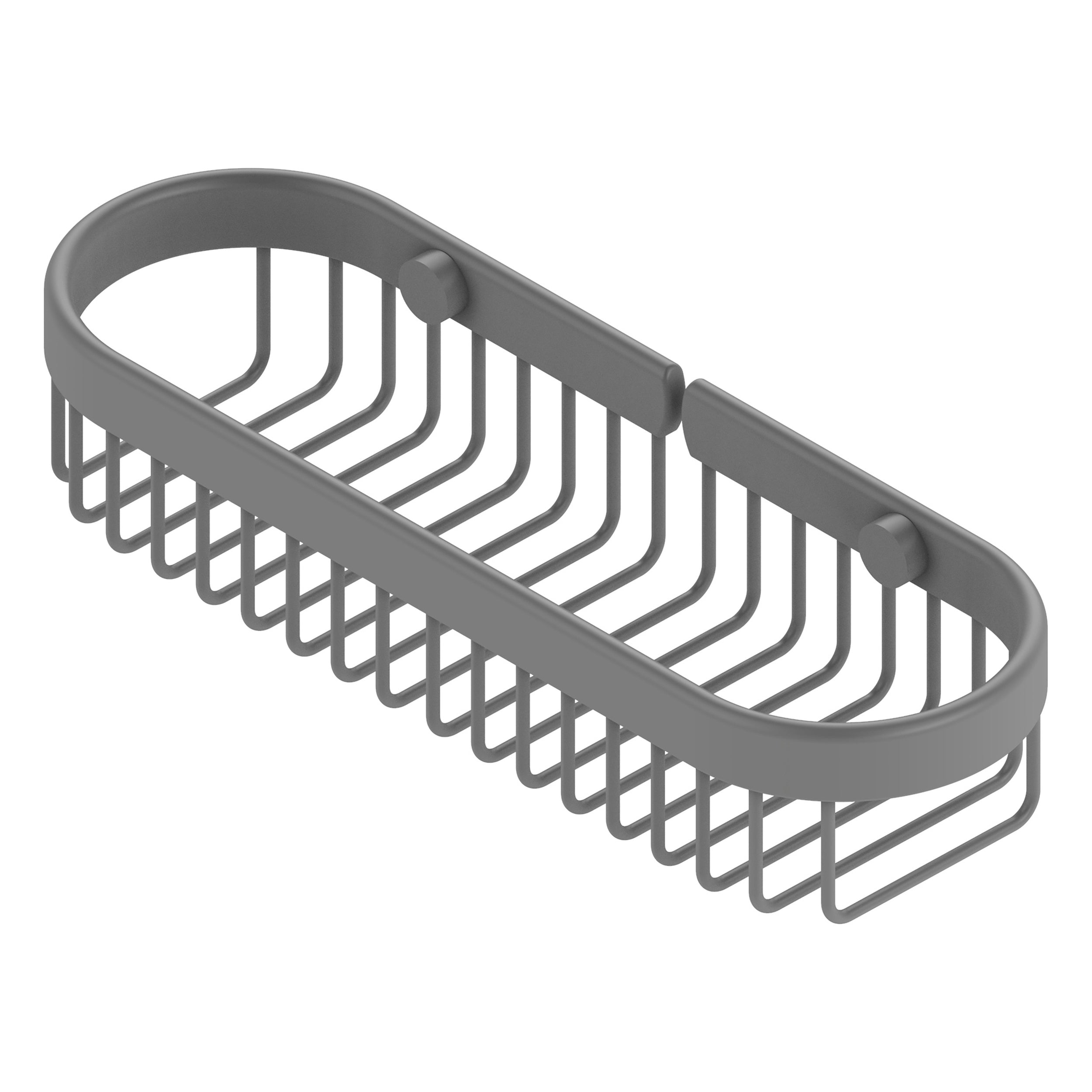 Allied Brass Oval Combination Shower Basket in Matte Gray
