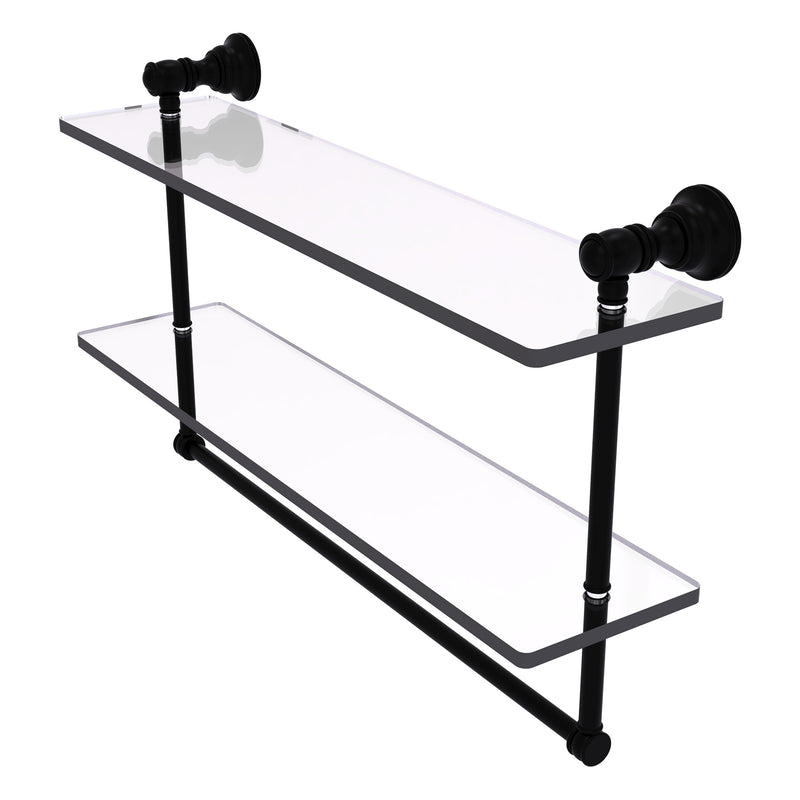 Carolina Collection Double Glass Shelf with Towel Bar