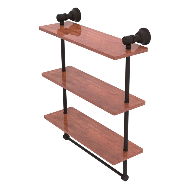 Carolina Collection Triple Wood Shelf with Towel Bar