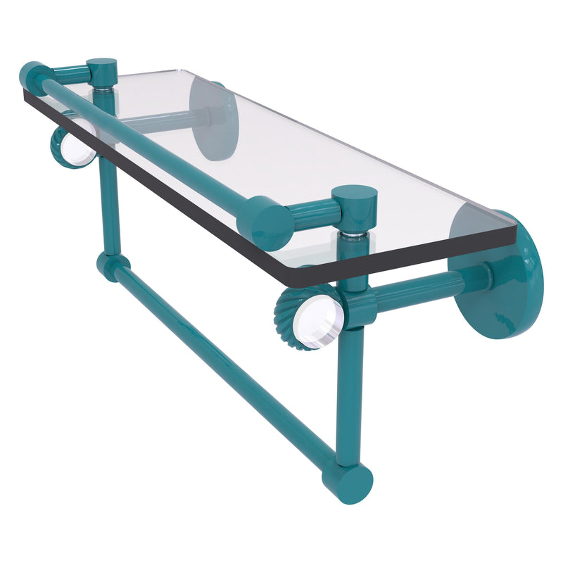 Clearview Collection Glass Shelf with Gallery Rail and Towel Bar with Twisted Accents