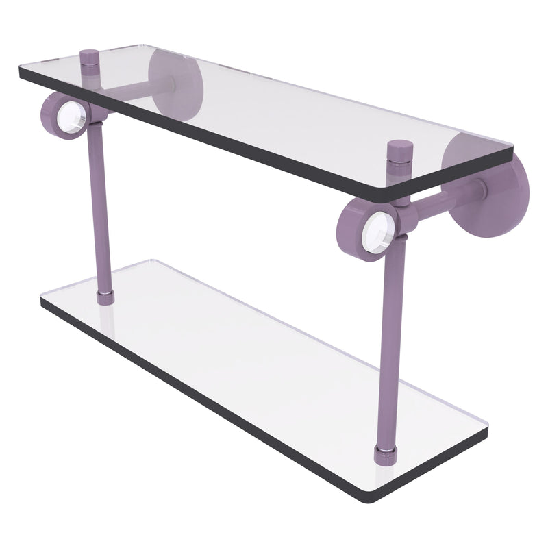 Clearview Collection Two Tiered Glass Shelf with Smooth Accents