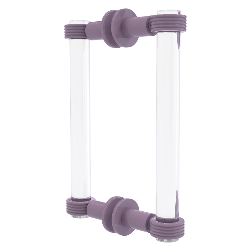 Clearview Collection Back to Back Shower Door Pull with Grooved Accents