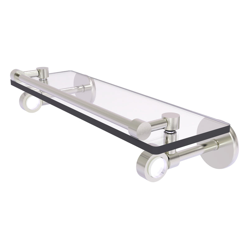 Clearview Collection Glass Shelf with Gallery Rail with Smooth Accents