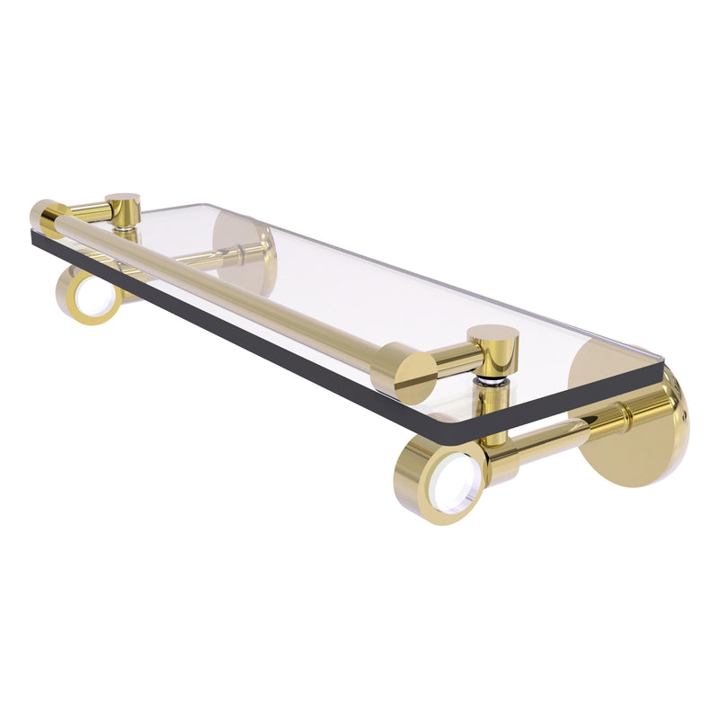 Clearview Collection Glass Shelf with Gallery Rail with Smooth Accents