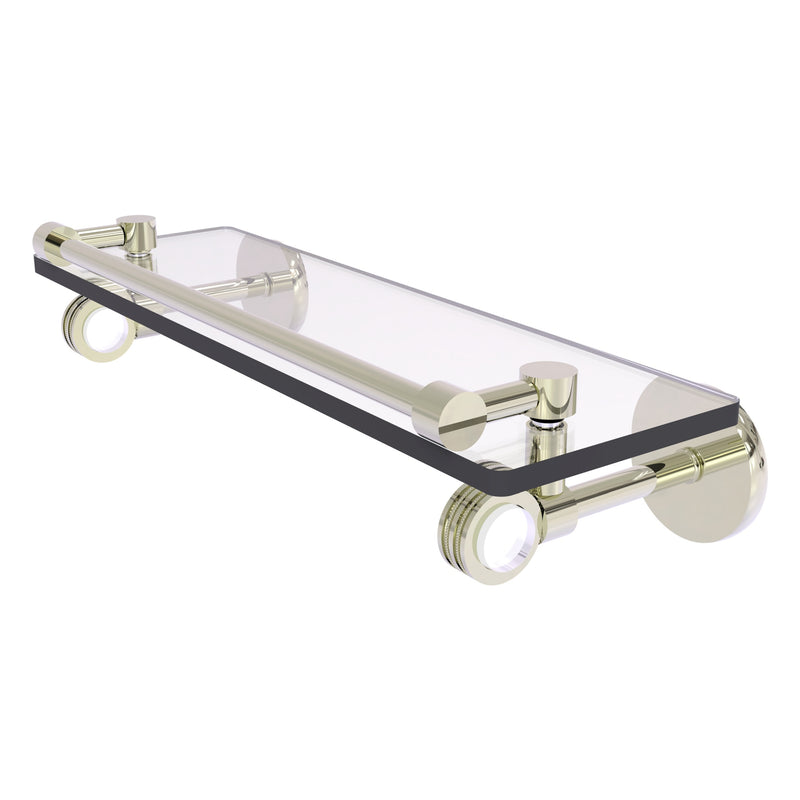 Clearview Collection Glass Shelf with Gallery Rail with Dotted Accents