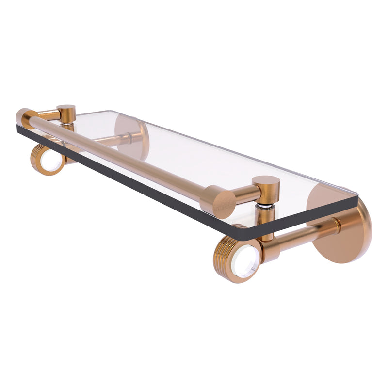 Clearview Collection Glass Shelf with Gallery Rail with Grooved Accents