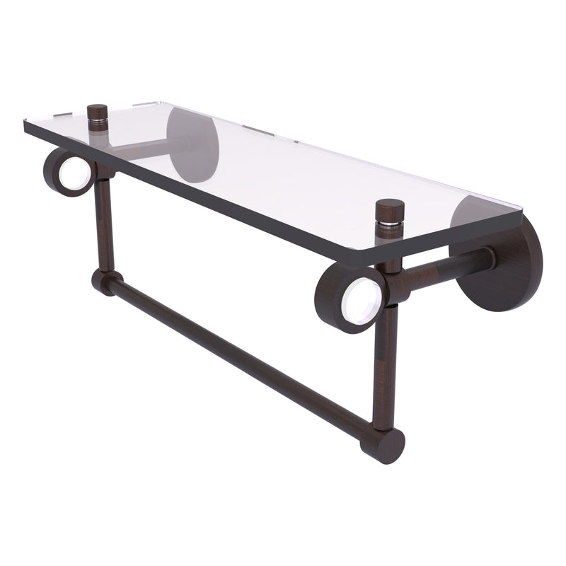 Clearview Collection Glass Shelf with Towel Bar with Smooth Accents