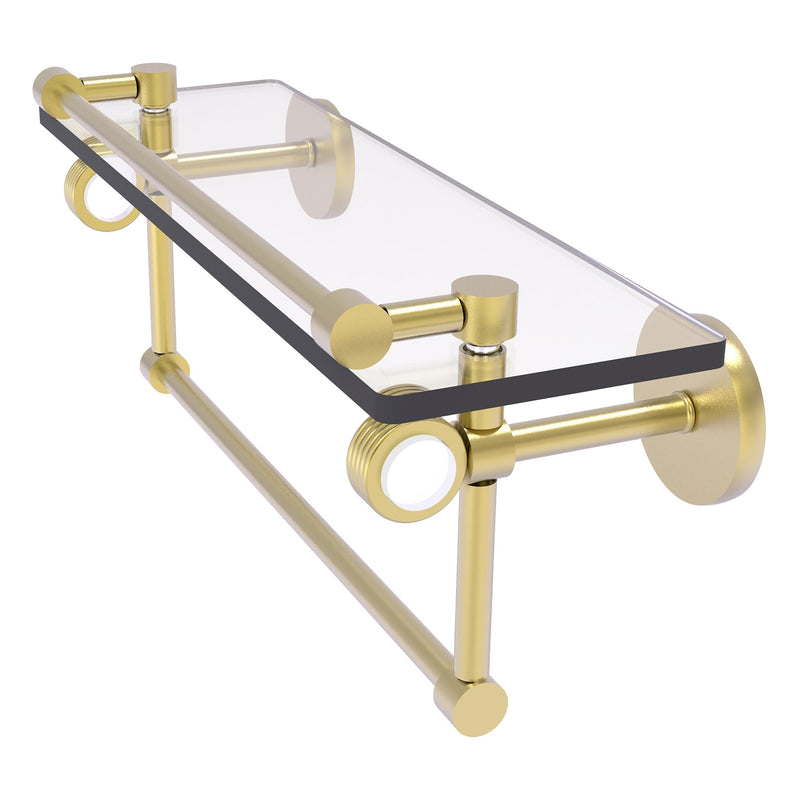 Clearview Collection Glass Shelf with Gallery Rail and Towel Bar with Grooved Accents