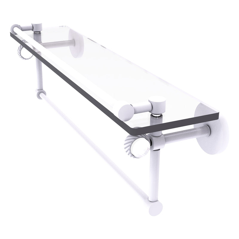 Clearview Collection Glass Shelf with Gallery Rail and Towel Bar with Twisted Accents