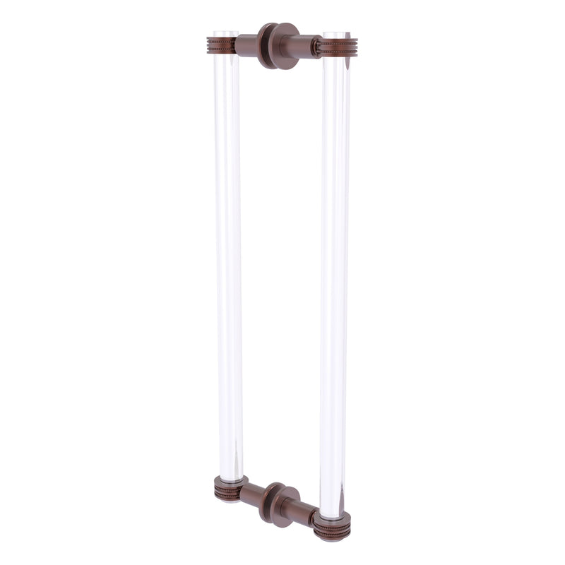 Clearview Collection Back to Back Shower Door Pull with Dotted Accents