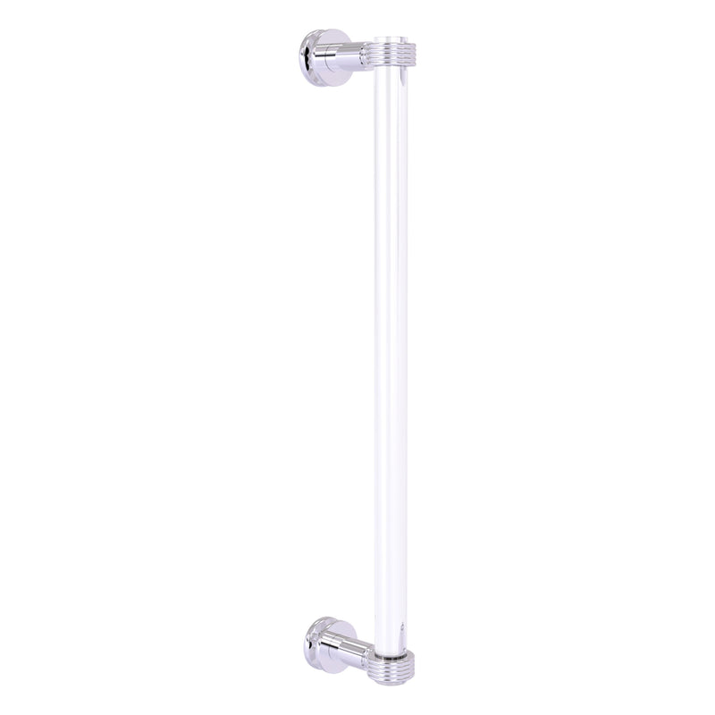 Clearview Collection Single Side Shower Door Pull with Grooved Accents