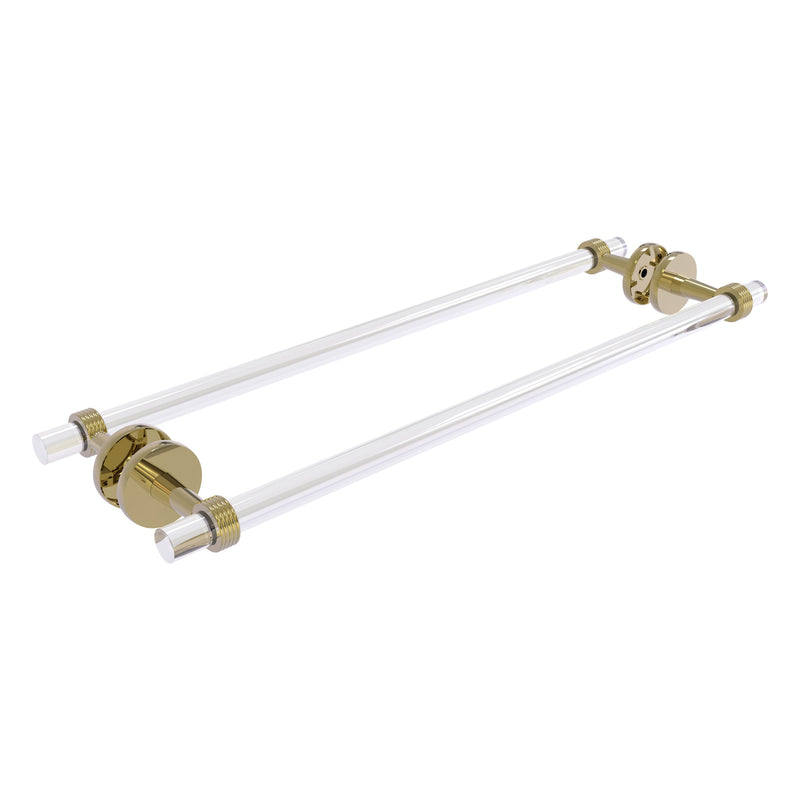 Clearview Collection Back to Back Shower Door Towel Bar with Grooved Accents