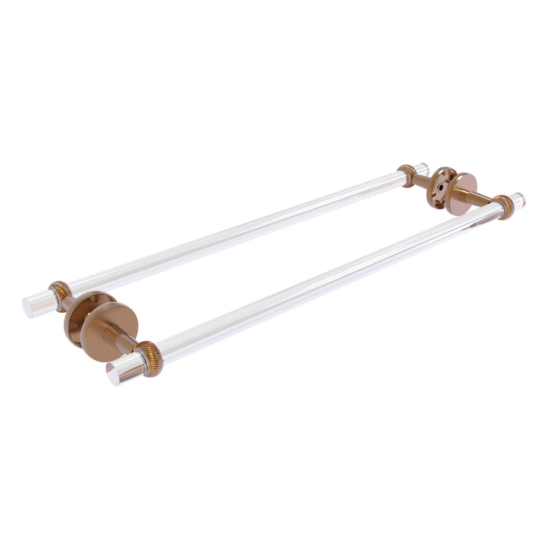 Clearview Collection Back to Back Shower Door Towel Bar with Twisted Accents