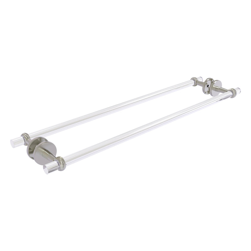 Clearview Collection Back to Back Shower Door Towel Bar with Twisted Accents