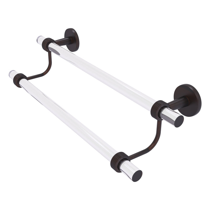 Clearview Collection Double Towel Bar with Grooved Accents