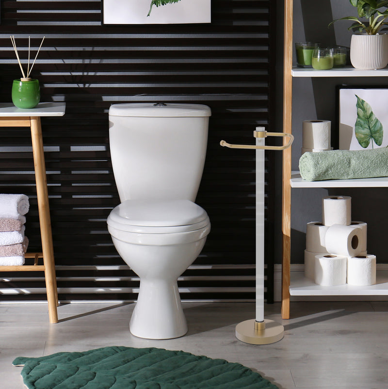 Adobe Wrought Iron Toilet Paper Holder Floor Standing, Reserve