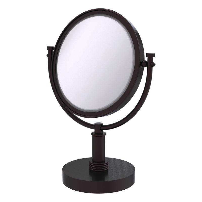 8 Inch Vanity Top Make-Up Mirror with Grooved Accents