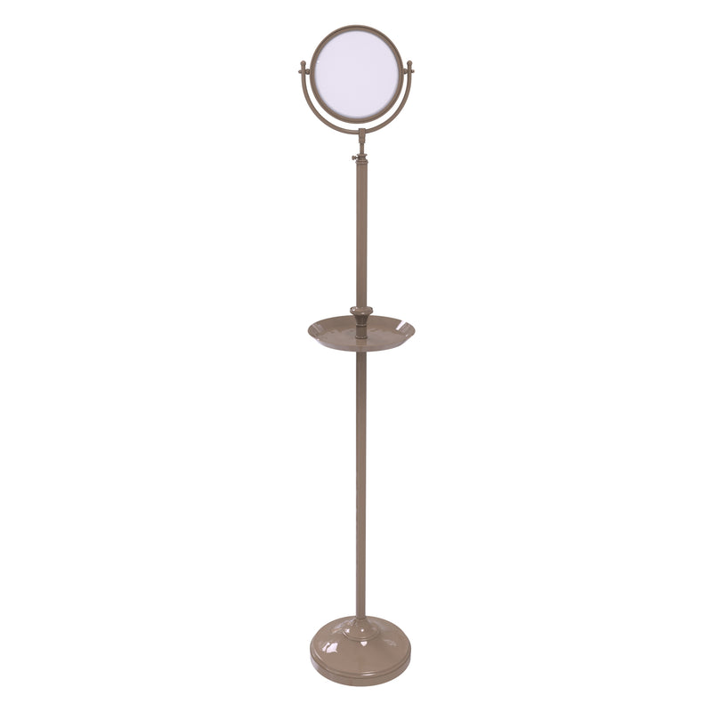 Freestanding Make-Up Mirror 8 Inch Diameter with Shaving Tray