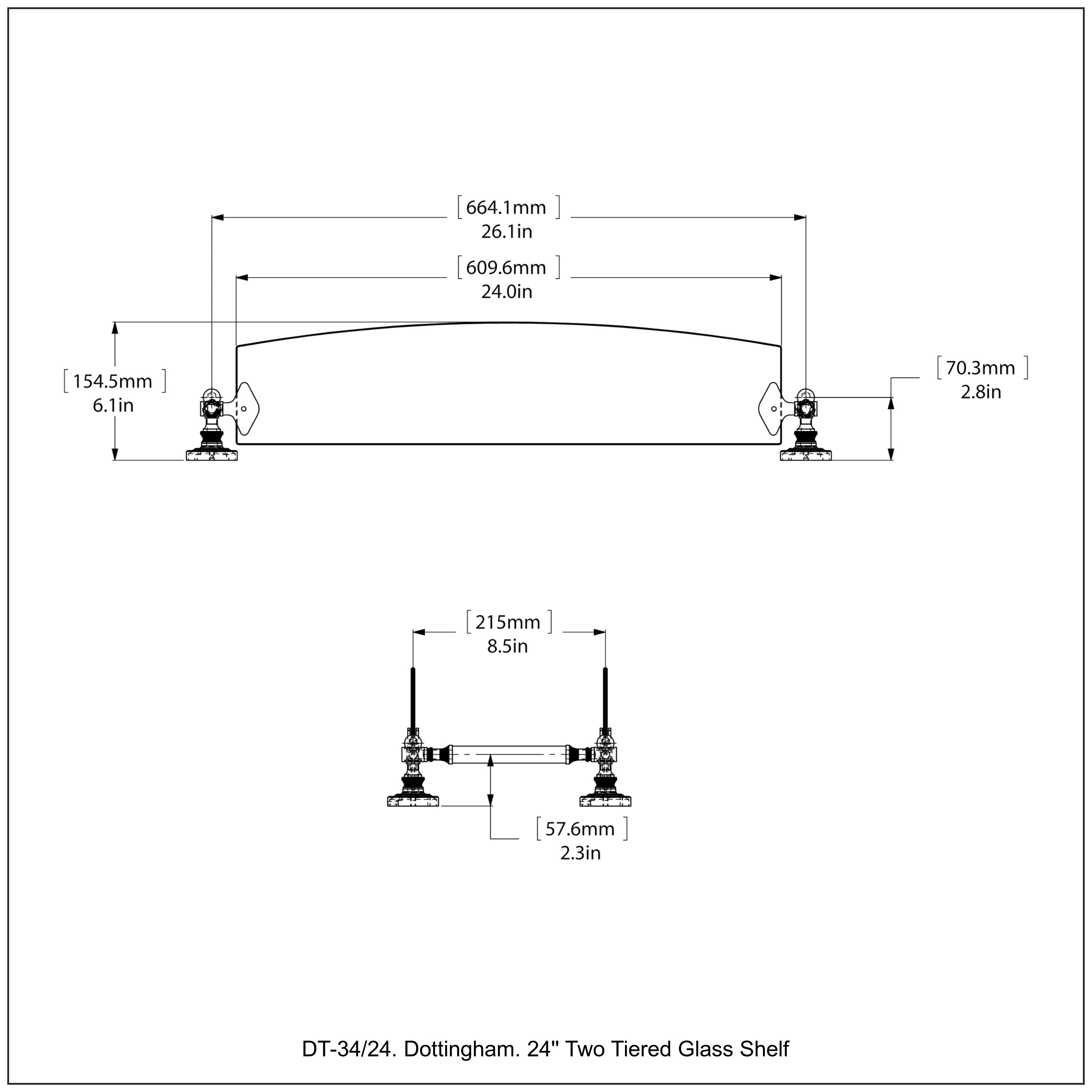 Dottingham Collection Two Tiered Glass Shelf