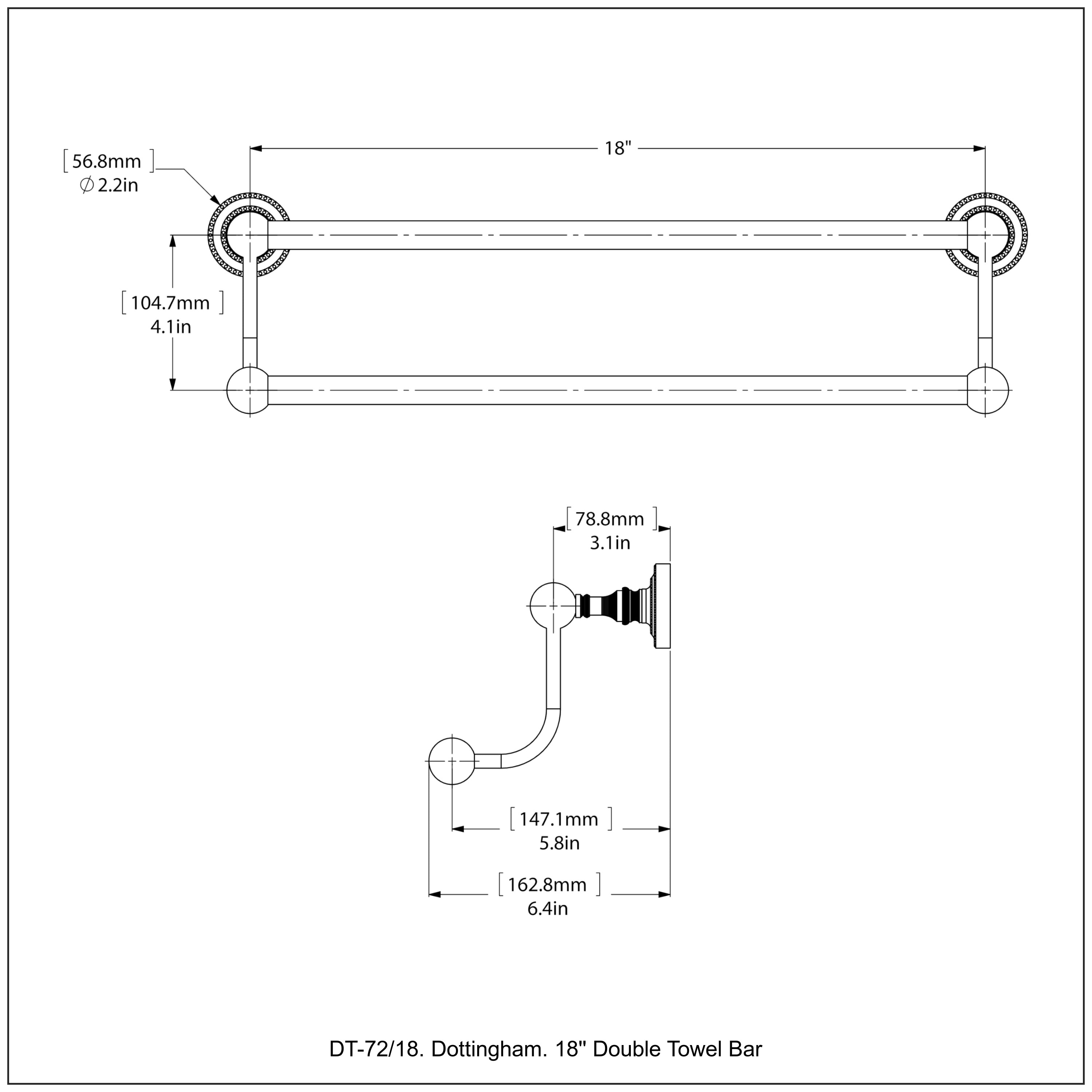 Dottingham Collection Double Towel Bar