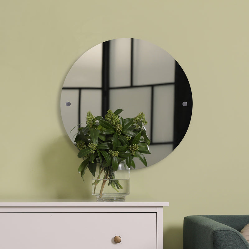 Frameless Round Tilt Mirror with Beveled Edge