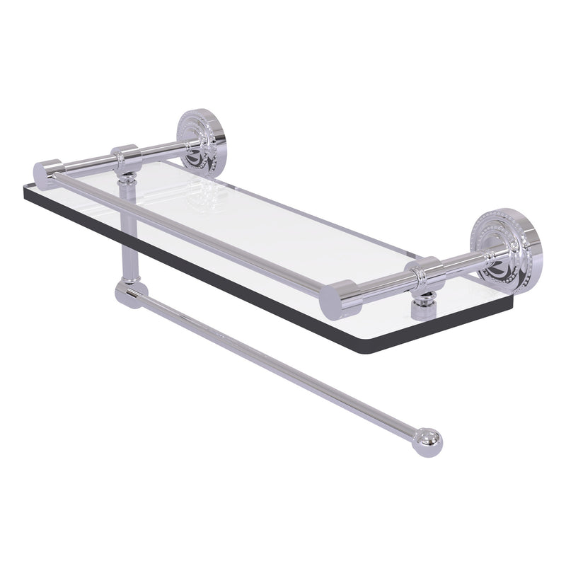 Dottingham Collection Paper Towel Holder with Gallery Rail Glass Shelf