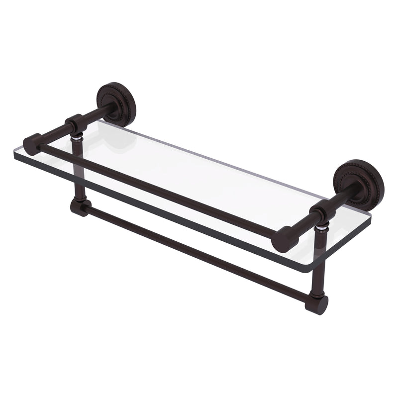 Dottingham Collection Gallery Rail Glass Shelf with Towel Bar