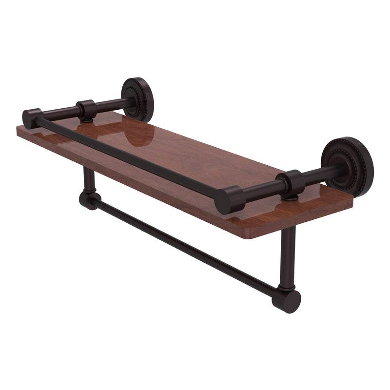Dottingham Collection IPE Ironwood Shelf with Gallery Rail and Towel Bar