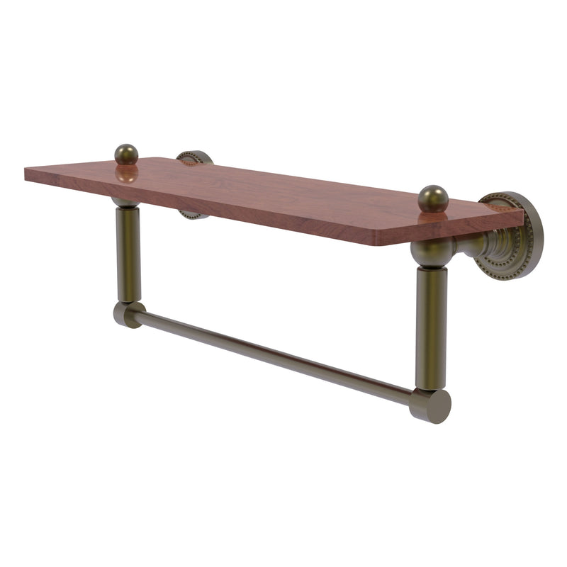 Dottingham Collection Solid IPE Ironwood Shelf with Integrated Towel Bar