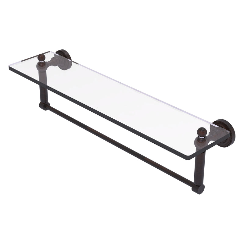 Dottingham Collection Glass Vanity Shelf with Integrated Towel Bar