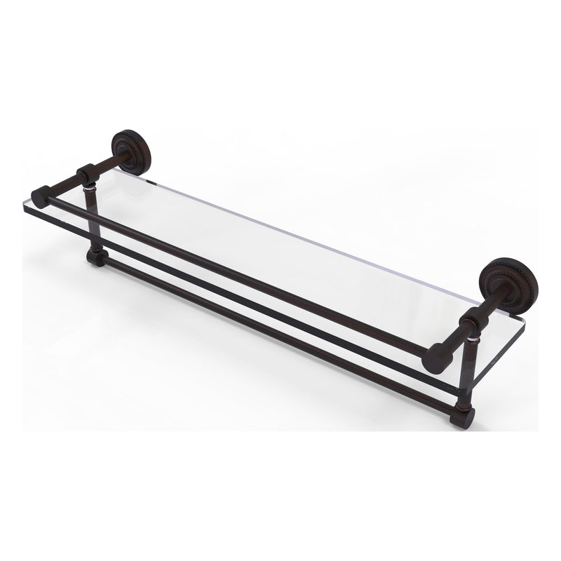 Dottingham Collection Gallery Rail Glass Shelf with Towel Bar