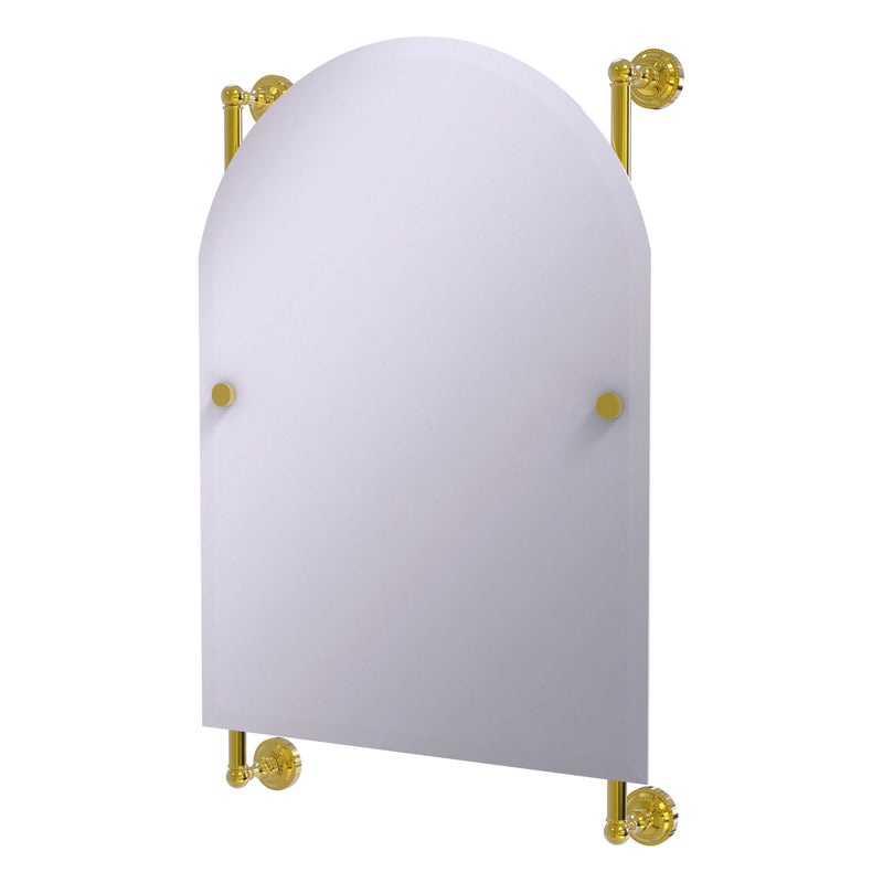 Dottingham Collection Arched Top Frameless Rail Mounted Mirror