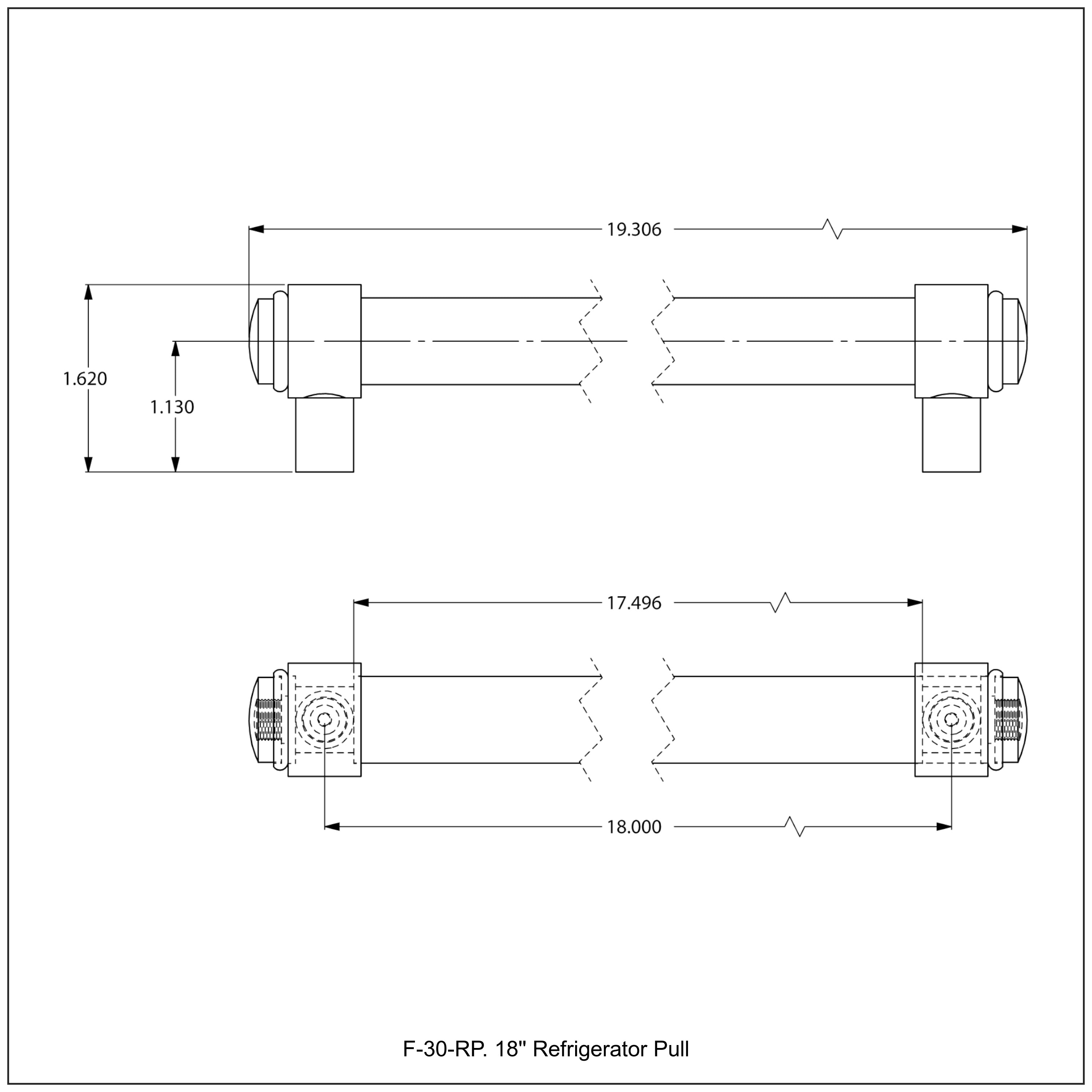 18 Inch Refrigerator Pull