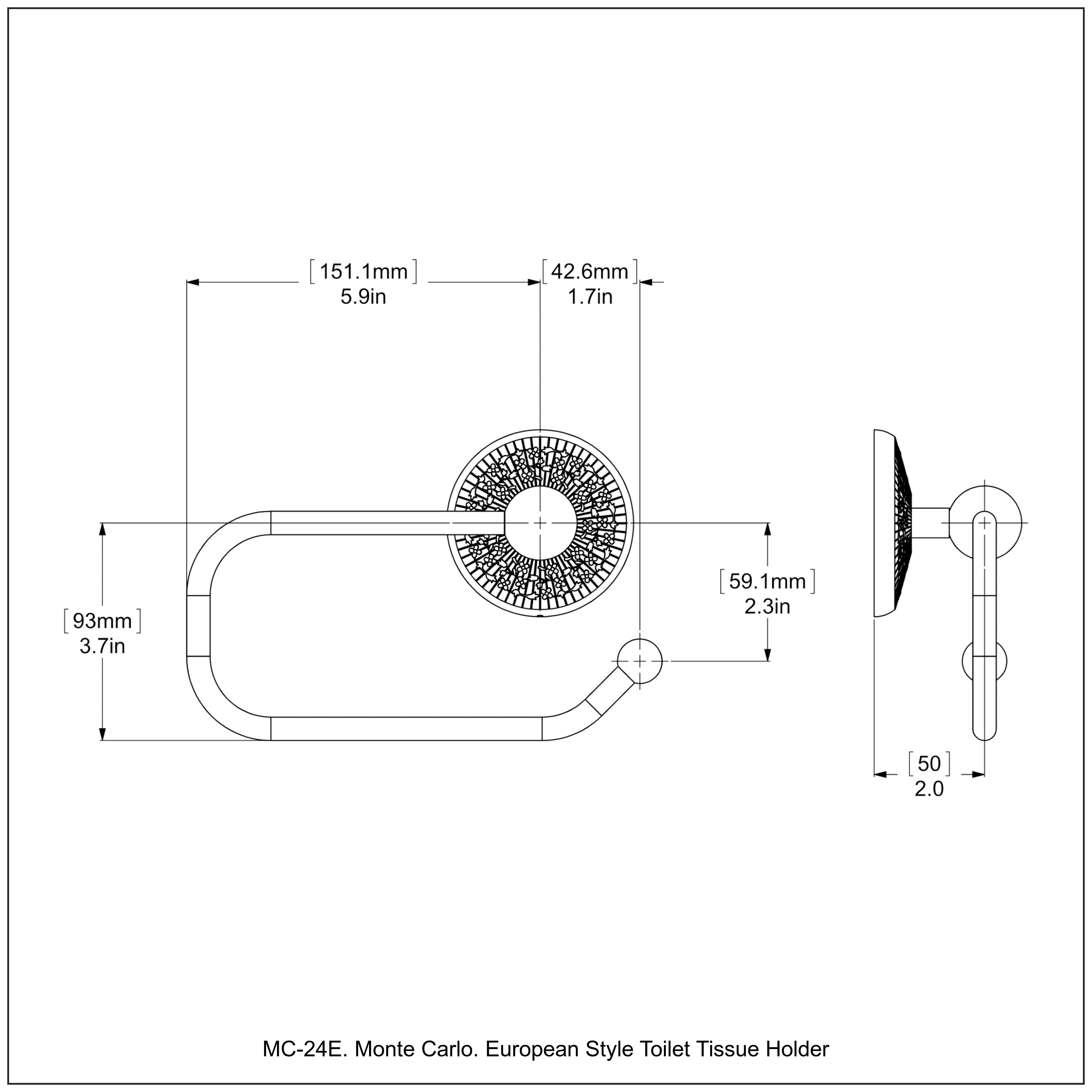 European Style Toilet Tissue Holder