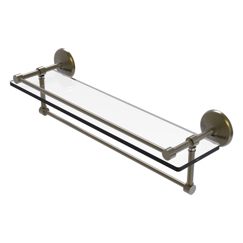 Monte Carlo Collection Gallery Rail Glass Shelf with Towel Bar