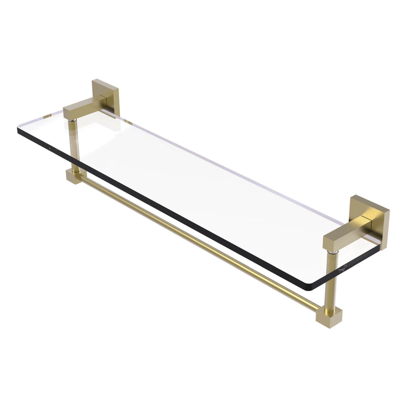 Montero Collection Glass Vanity Shelf with Integrated Towel Bar
