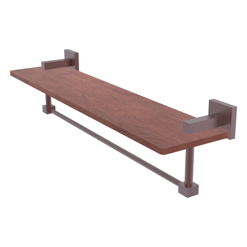 Montero Collection Solid IPE Ironwood Shelf with Integrated Towel Bar