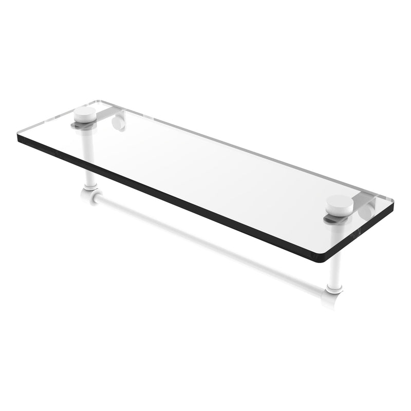 Glass Vanity Shelf with Integrated Towel Bar