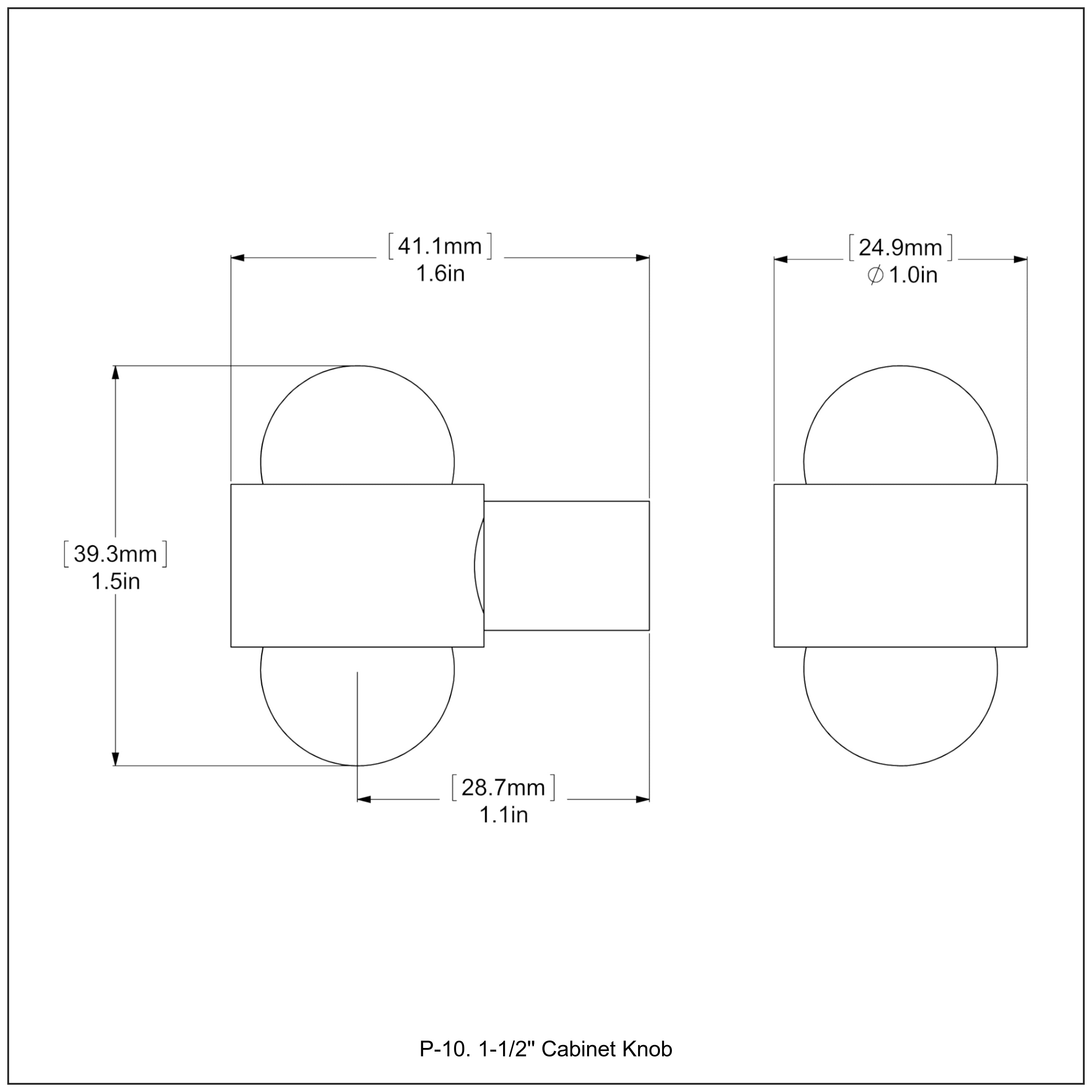 1-1/2 Inch Cabinet Knob