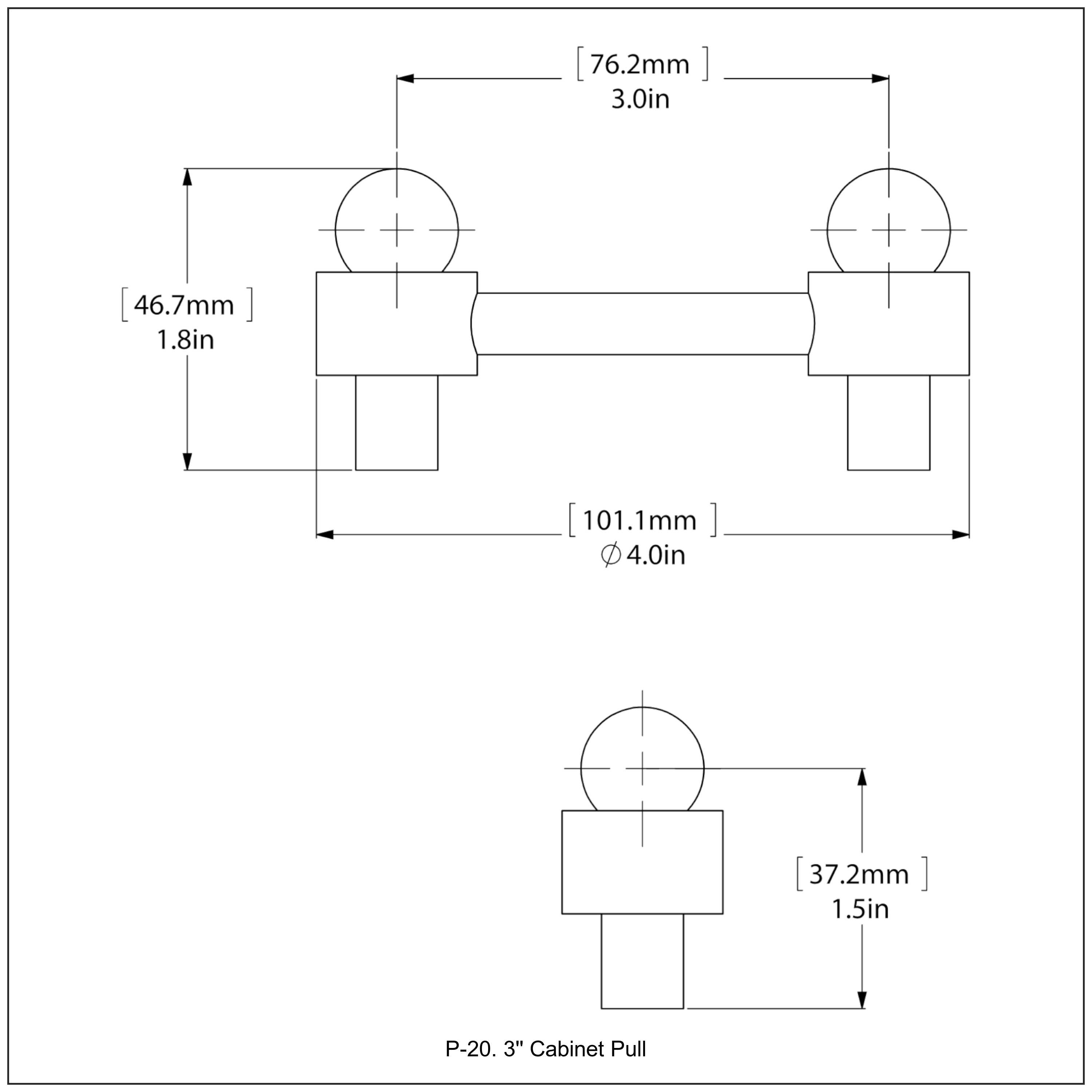 3 Inch Cabinet Pull