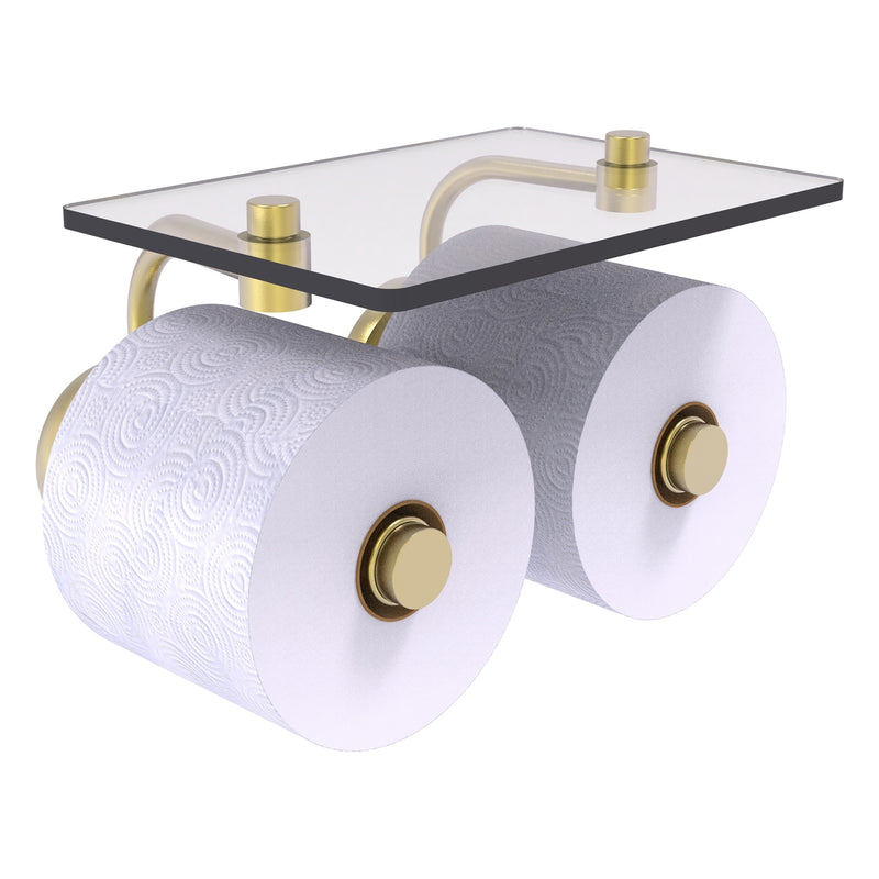 Prestige Skyline Collection 2 Roll Toilet Paper Holder with Glass Shelf