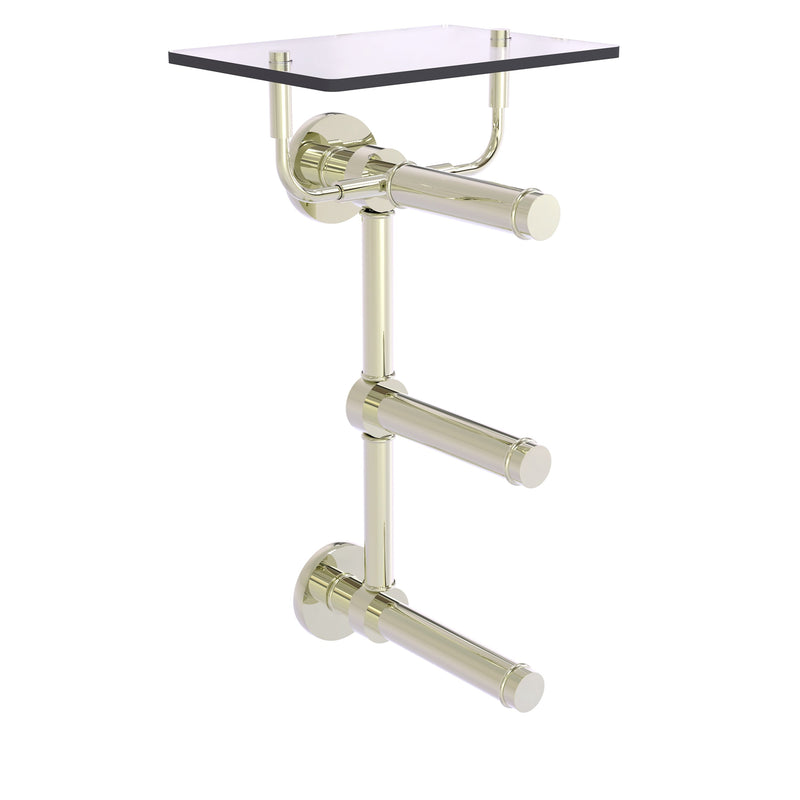 Prestige Skyline Collection 3 Roll Toilet Paper Holder with Glass Shelf