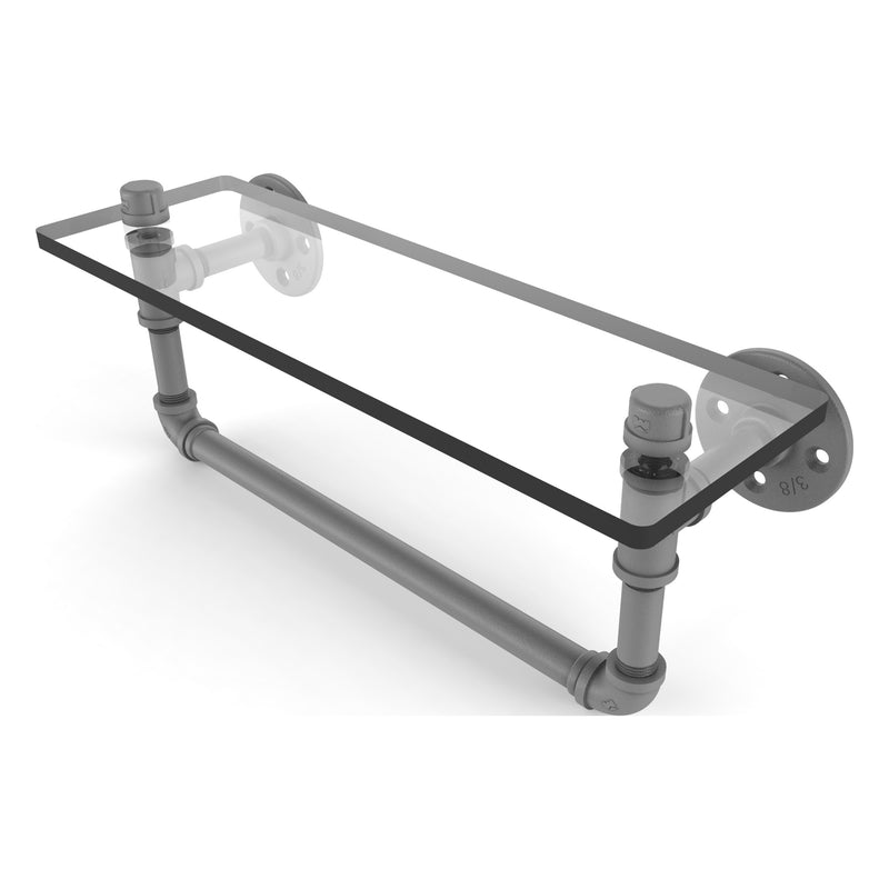 Pipeline Collection Glass Shelf with Towel Bar