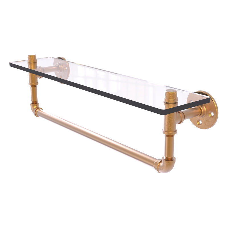 Pipeline Collection Glass Shelf with Towel Bar