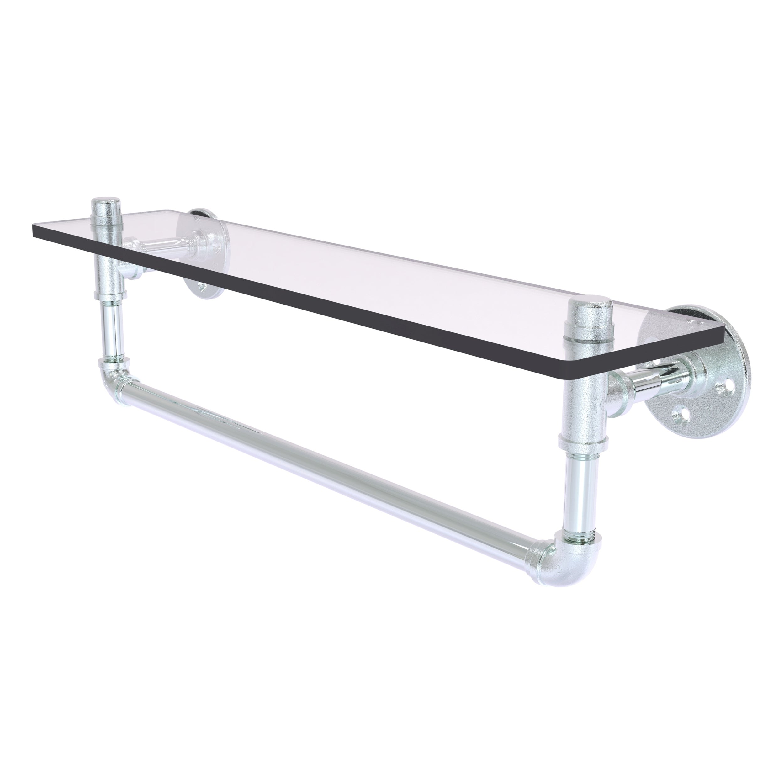 Pipeline Collection Glass Shelf with Towel Bar