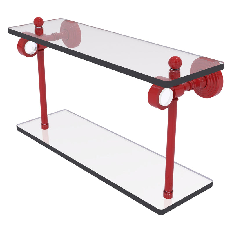 Pacific Grove Collection Two Tiered Glass Shelf with Smooth Accents