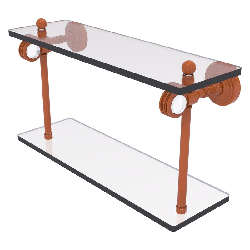 Pacific Grove Collection Two Tiered Glass Shelf with Dotted Accents