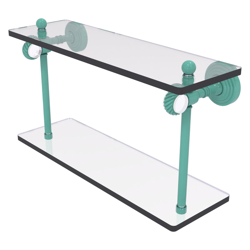 Pacific Grove Collection Two Tiered Glass Shelf with Twisted Accents