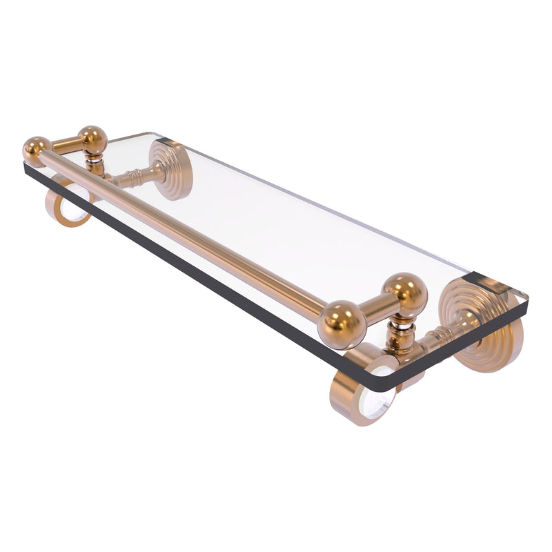 Pacific Grove Collection Glass Shelf with Gallery Rail with Smooth Accents