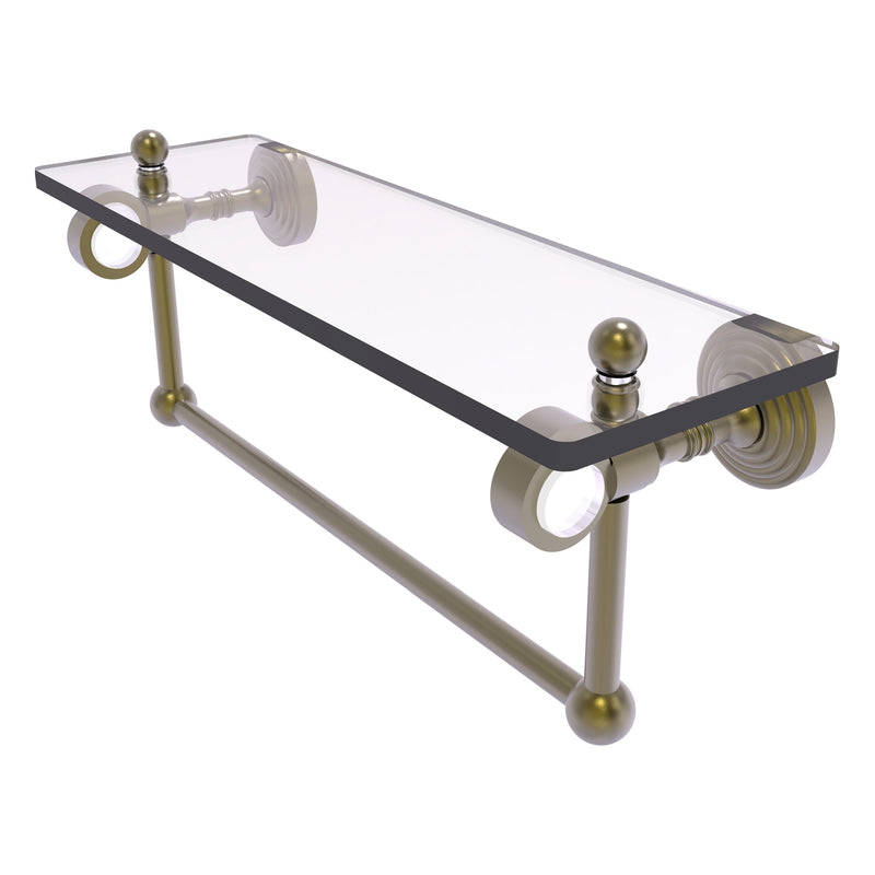 Pacific Grove Collection Glass Shelf with Towel Bar with Smooth Accents